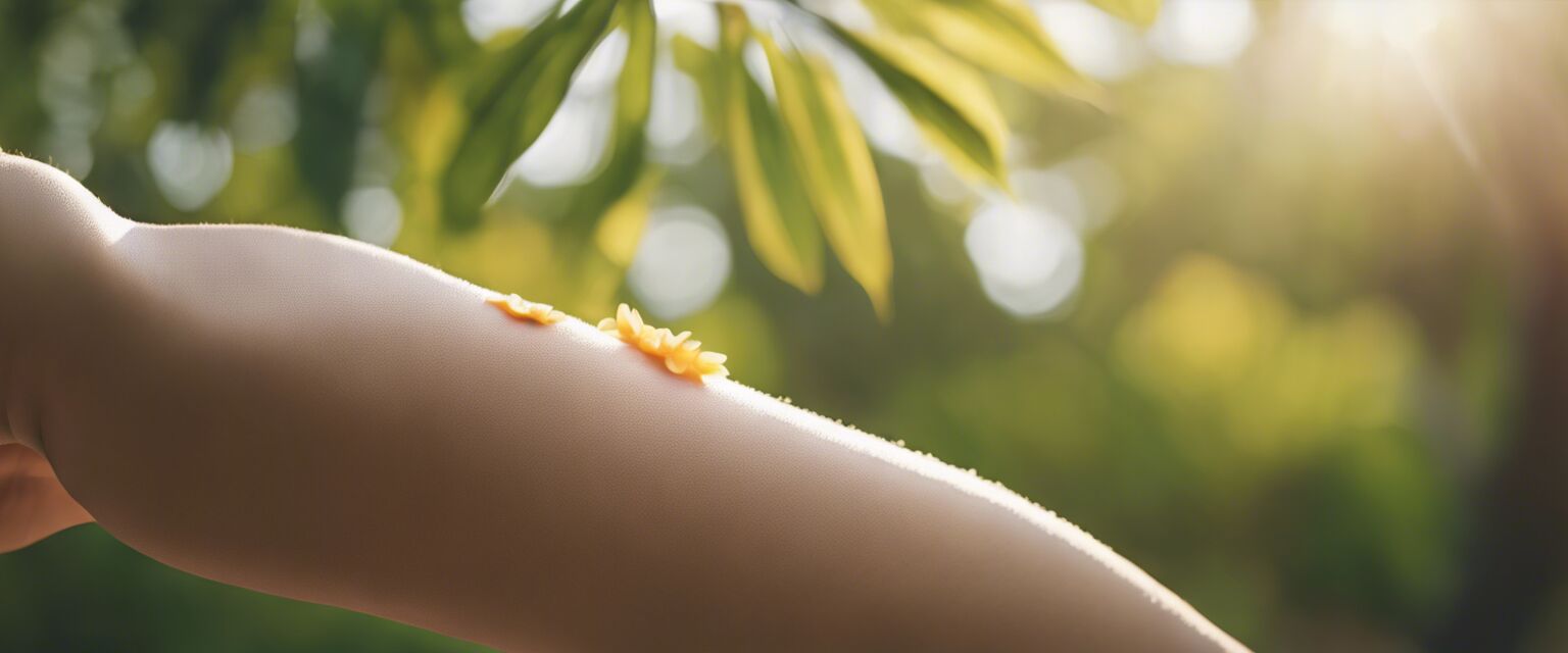 Applying organic sunscreen on baby