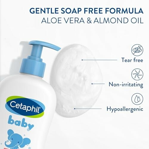 Cetaphil baby soap free formula with aloe vera and almond oil.