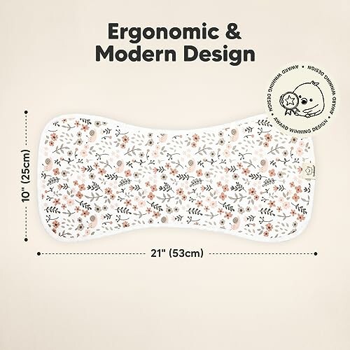 Ergonomic and modern design baby burp cloth with floral pattern