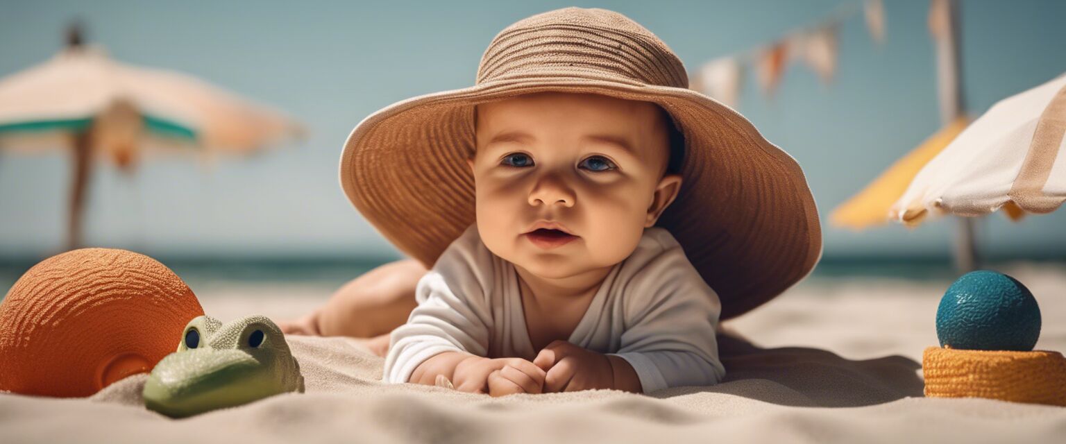 Sun safe baby on beach